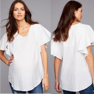 Ingrid & Isabel Ruffle Sleeve Maternity Blouse